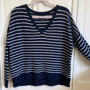 Abercrombie & Fitch navy w/ white stripes small oversized sweater